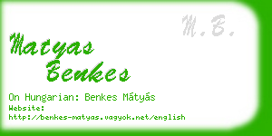 matyas benkes business card