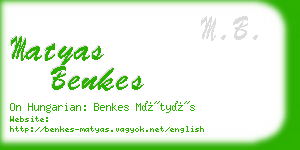 matyas benkes business card